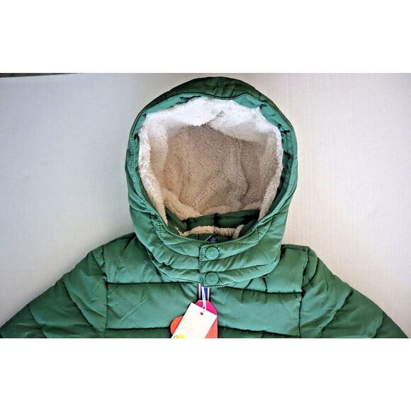 Boden B1965 Toddler Sz 2-3Y Moss Green Waterproof Hooded Puffer Jacket - Picture 6 of 10